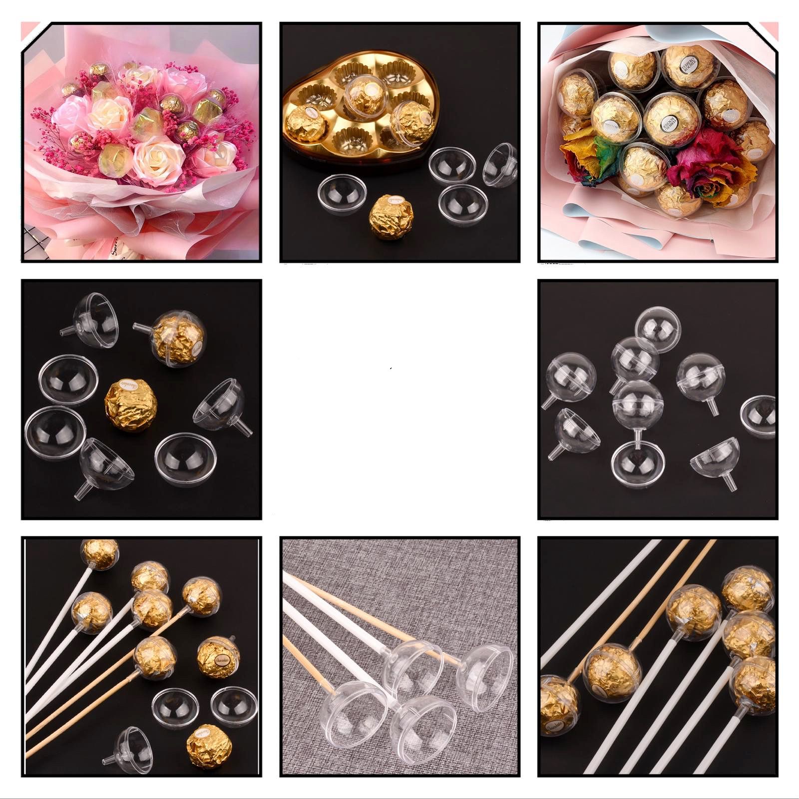 Chocolate Plastic Box (100Pcs)-Clear | Decor & Handcraft