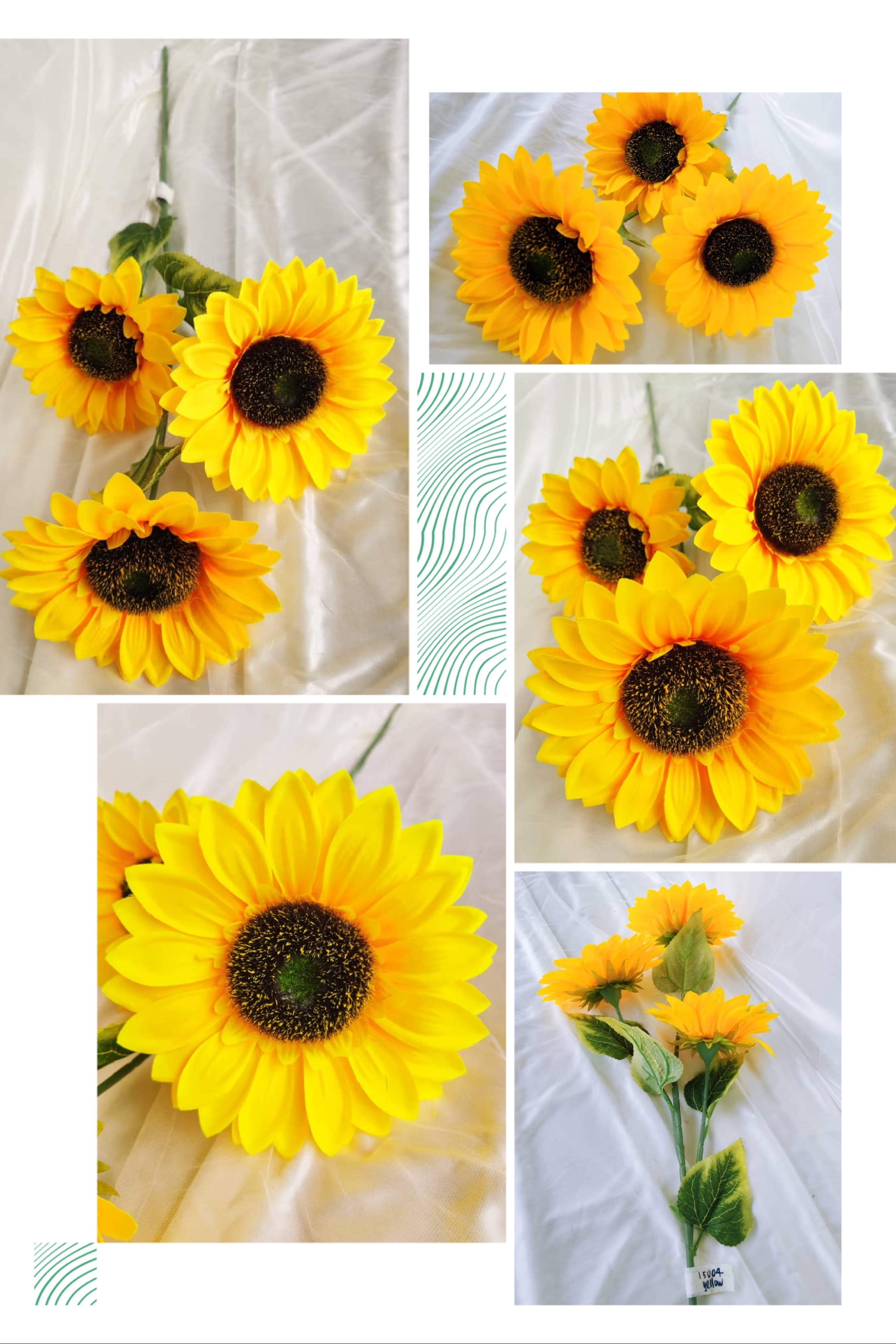 3 Heads Sunflower (16cm), H95cm 三头向日癸 - Yellow | Tall Flowers