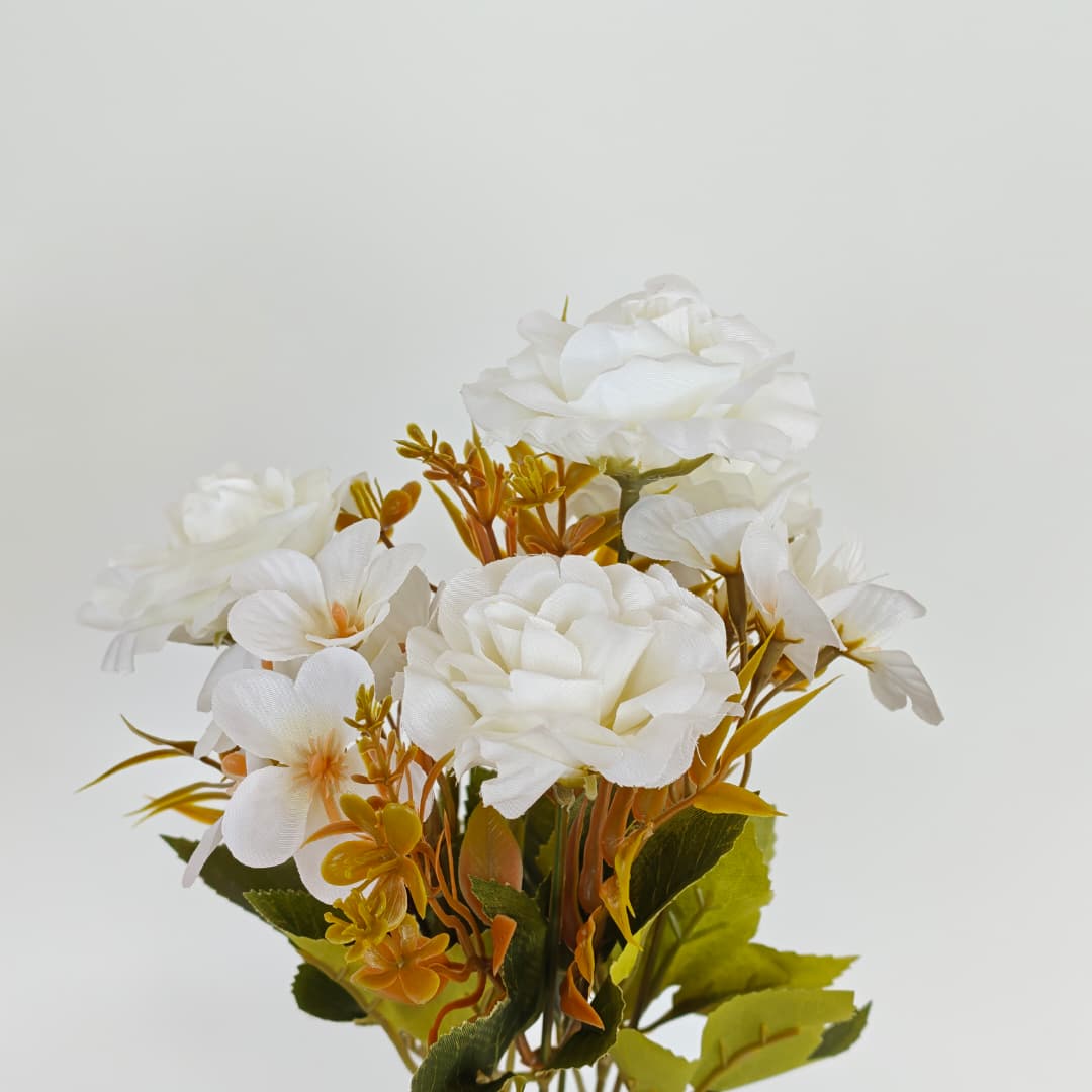 Dry Rose & Geranium x 6 (35cm) | Short Flowers