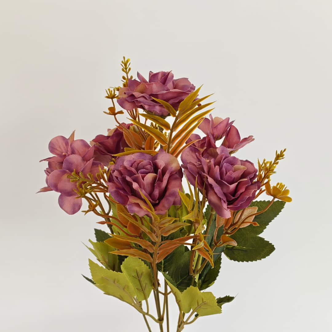 Dry Rose & Geranium x 6 (35cm) | Short Flowers