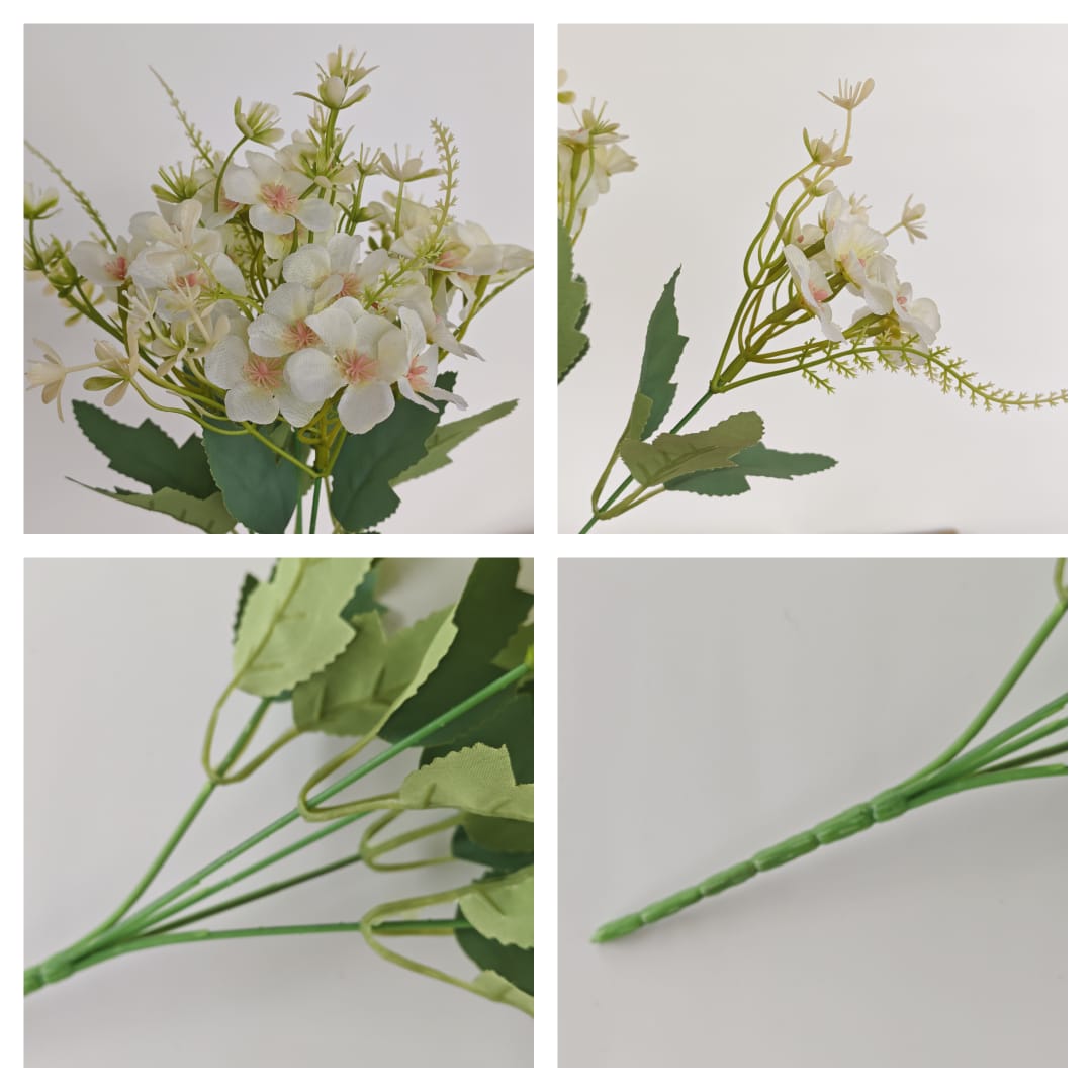 Hydrangea Spray 5 Heads | Short Flowers