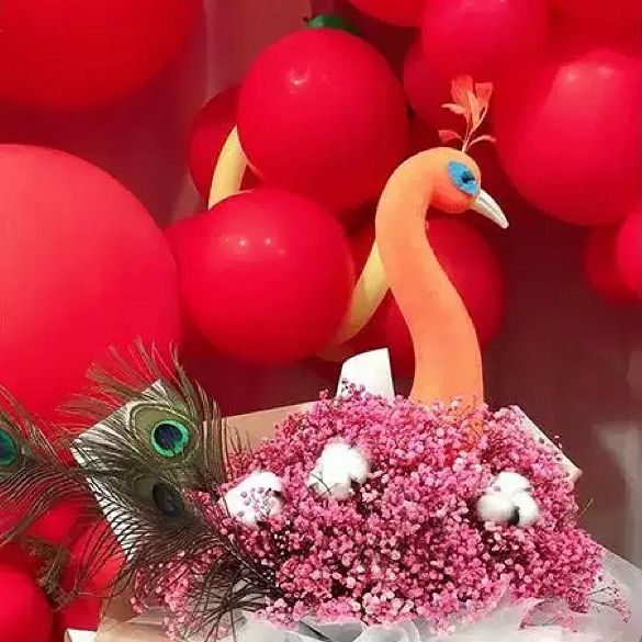 Peackcock Head Props (Velvet) 孔雀头 绒毛 | Decorative Accessories