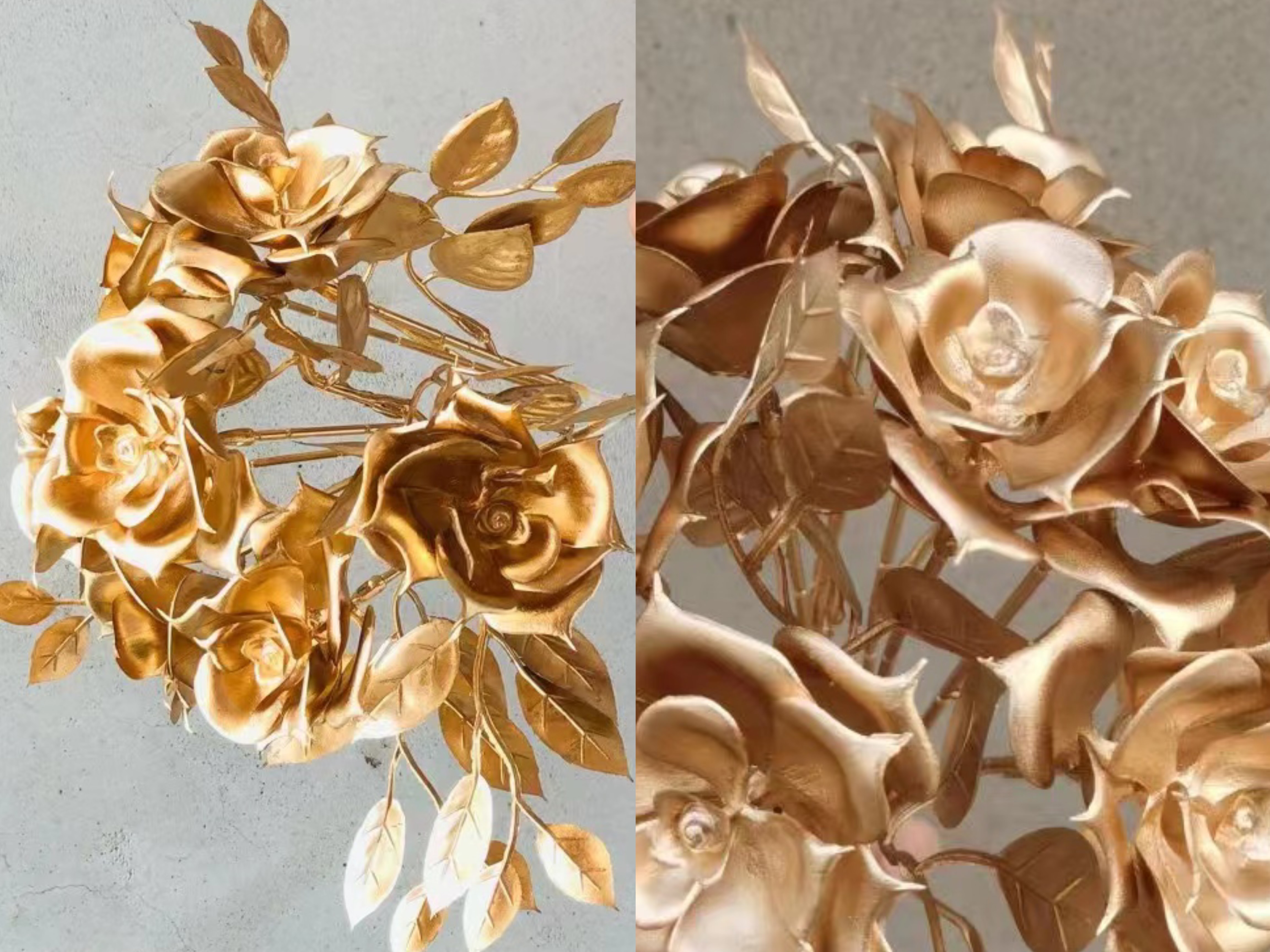 Small Rose x7-Gold | Flowers & Greenery