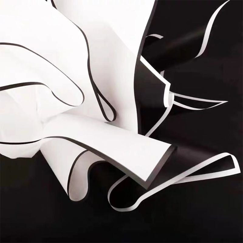 Border Matte OPP Wrapping Paper-20pcs 黑白贵族花纸 | Wrapping Paper
