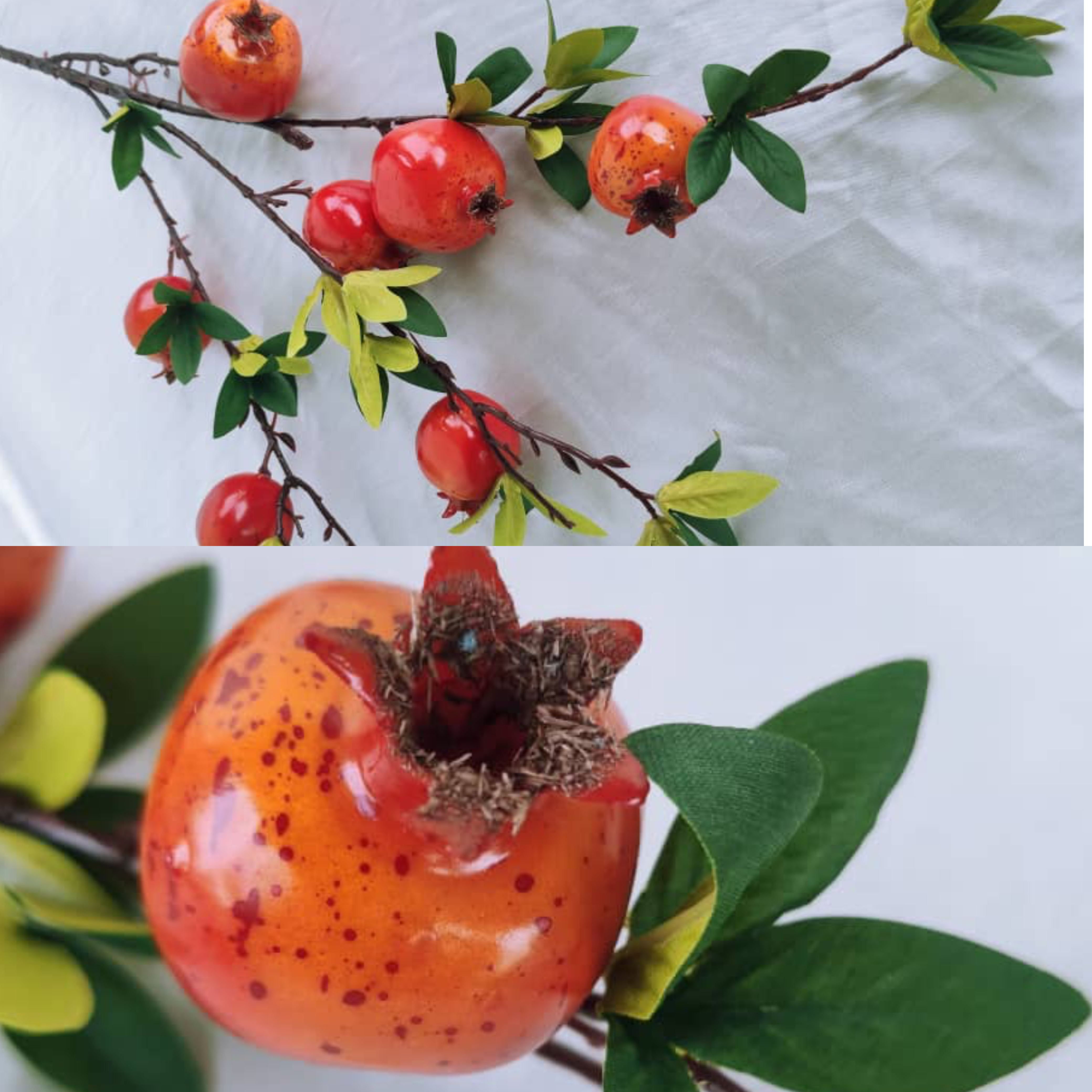 3 Heads Pomegranate 石榴 (88cm)-Orange/Red | Tall Flowers