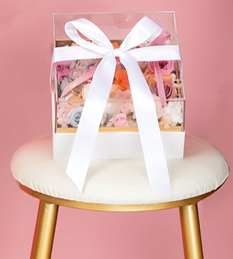 PVC Transparent Gift Box (Square-shaped:20x20x13cm) 四方形水晶礼盒 白-White | Gift & Plush