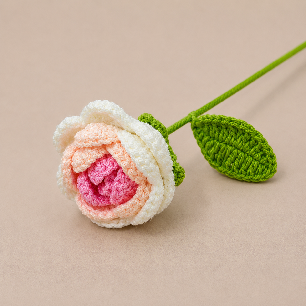Crochet Rose (1PC) 37cm | Short Flowers