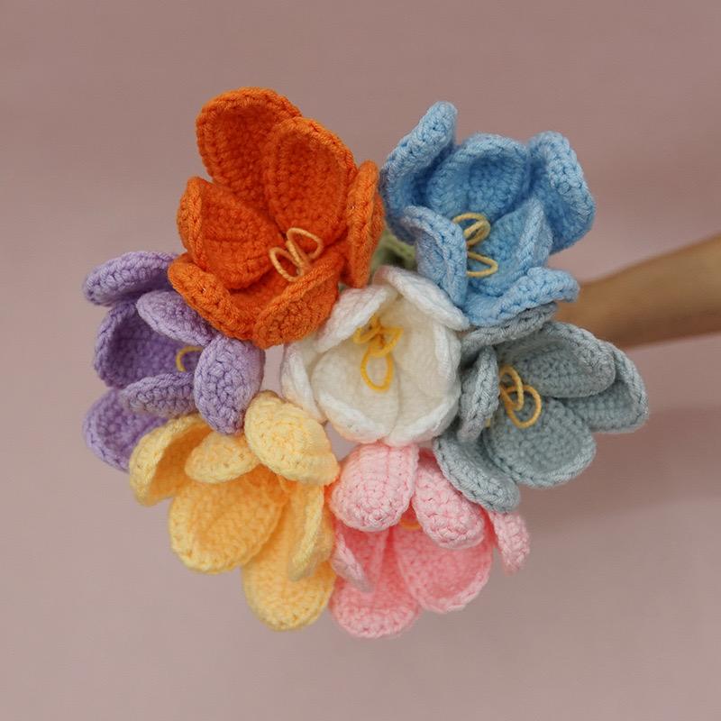 Crochet Tulip Blossom (6Pcs) 41cm | Short Flowers
