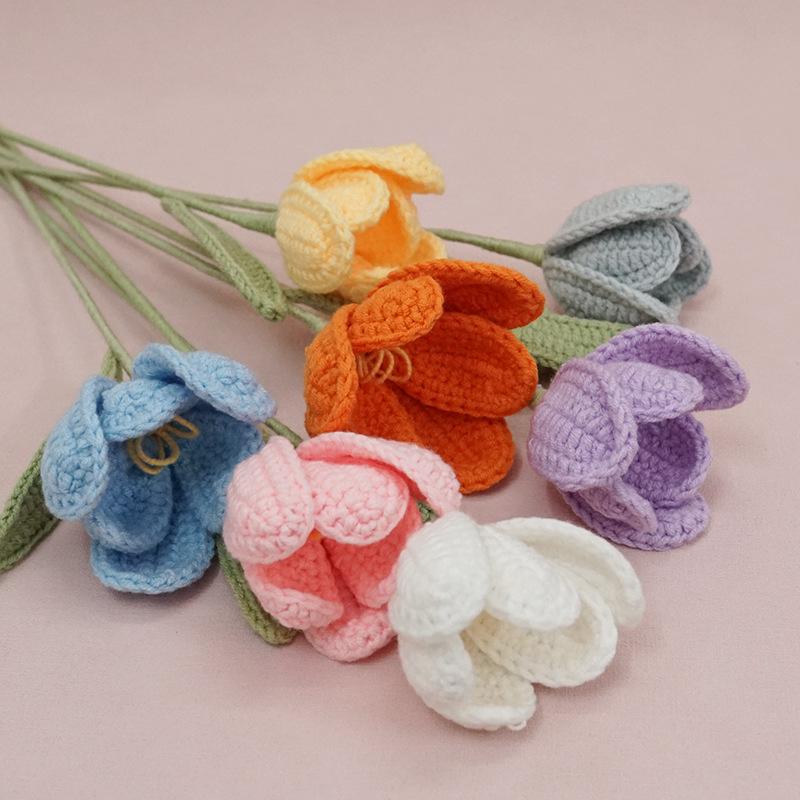 Crochet Tulip Blossom (6Pcs) 41cm | Short Flowers