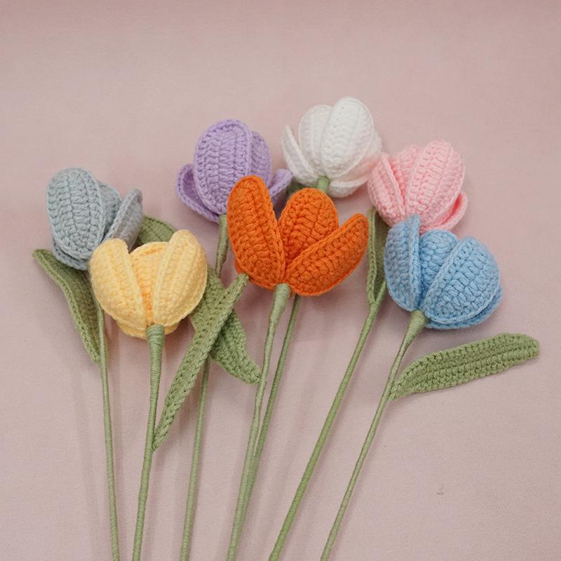 Crochet Tulip Blossom (6Pcs) 41cm | Short Flowers