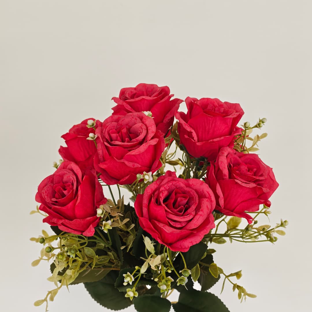 9 Heads Rose (42cm) | Short Flowers