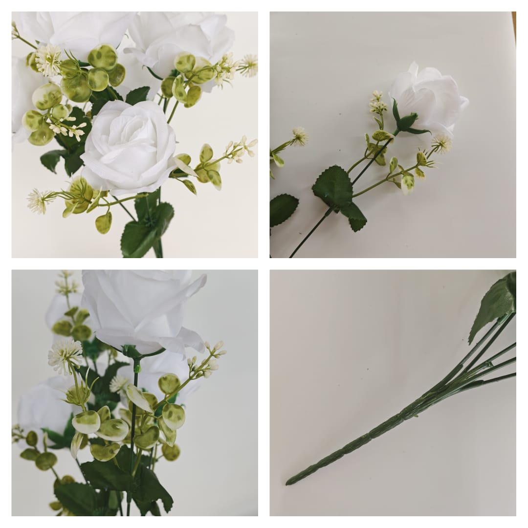 Semi Open Rose x 5 | Short Flowers