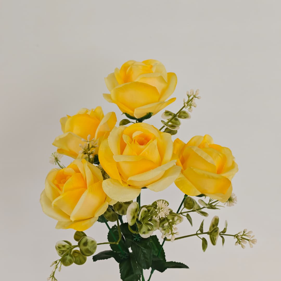Semi Open Rose x 5 | Short Flowers