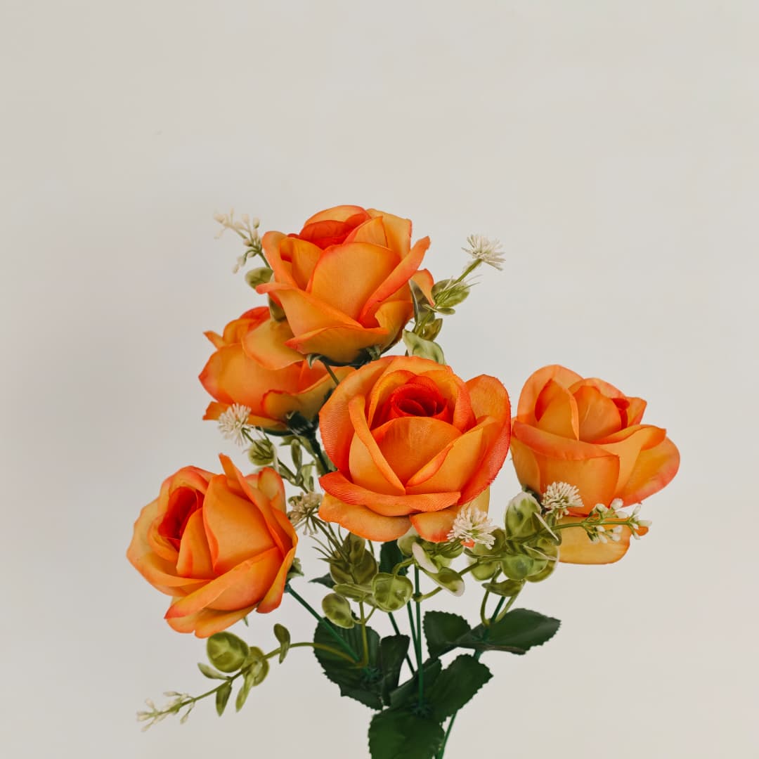 Semi Open Rose x 5 | Short Flowers