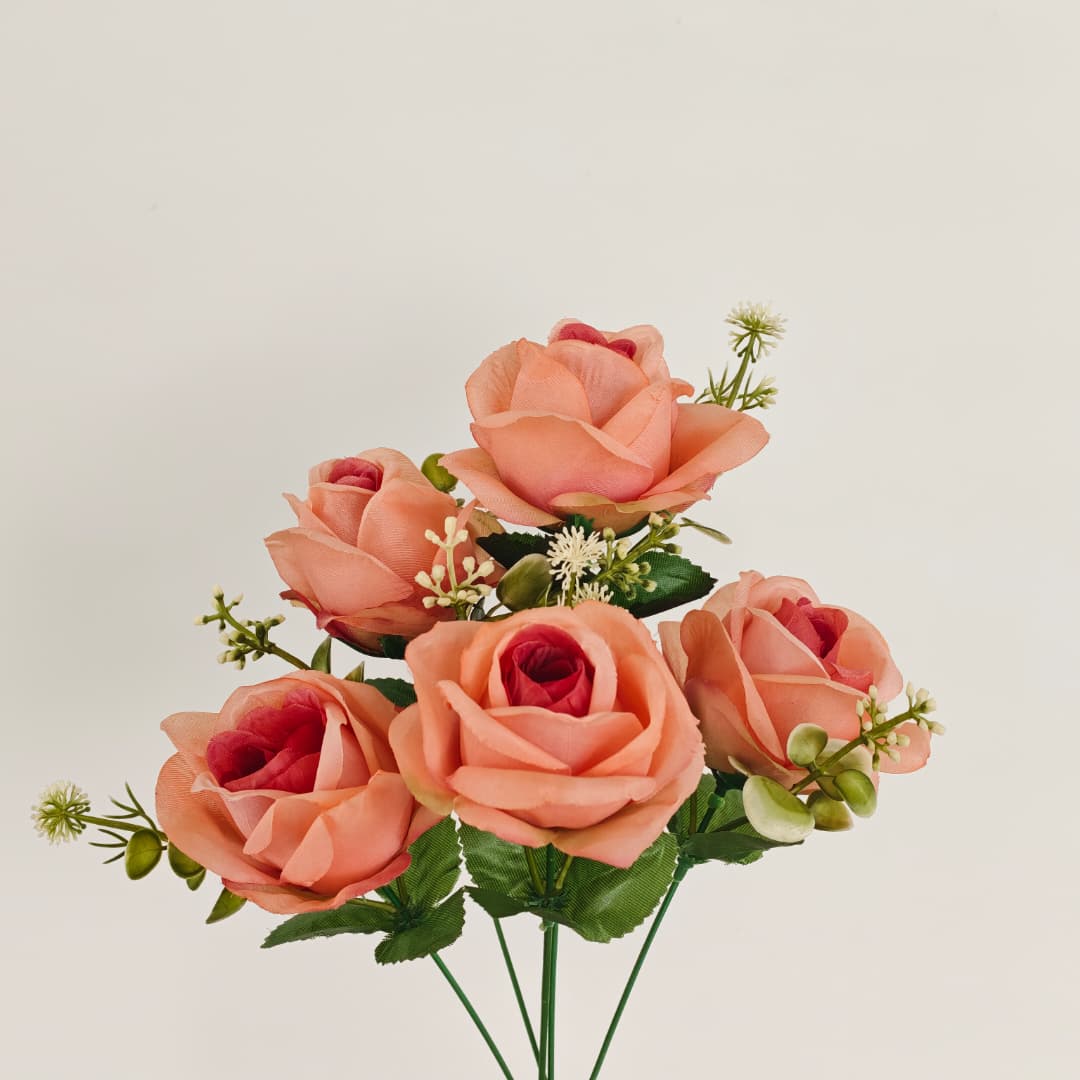 Semi Open Rose x 5 | Short Flowers