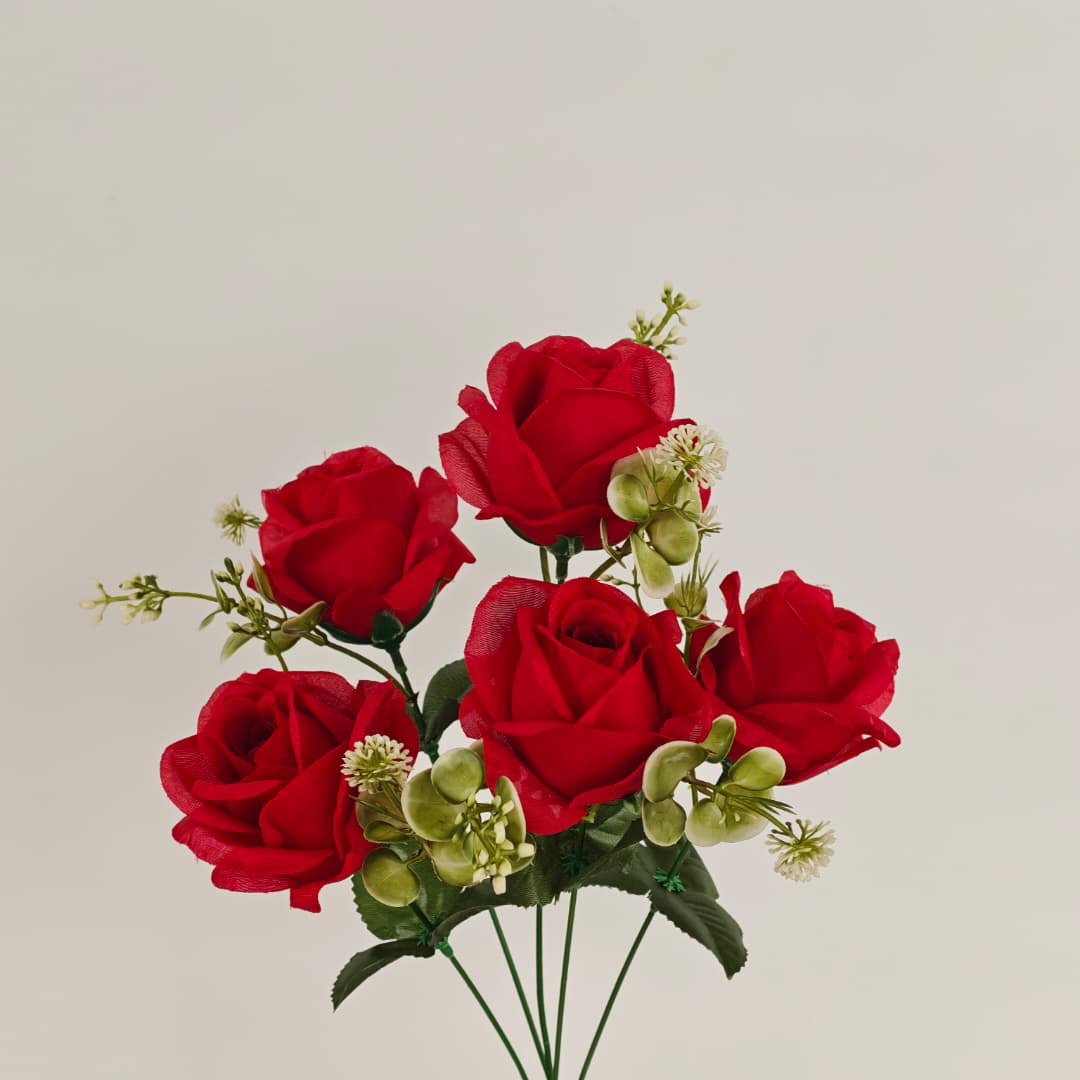 Semi Open Rose x 5 | Short Flowers