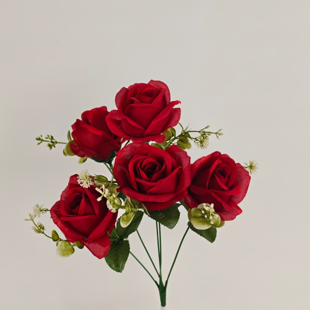 Semi Open Rose x 5 | Short Flowers