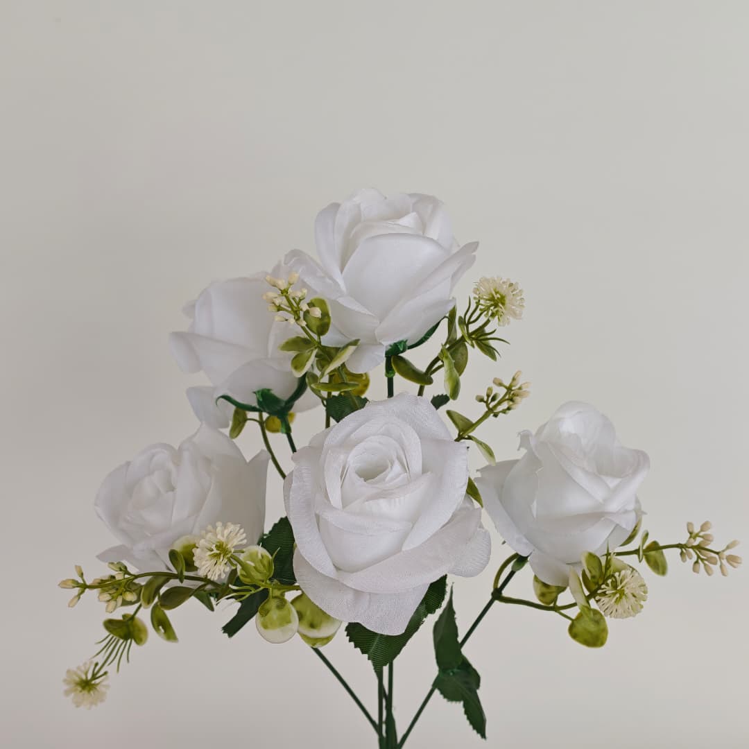 Semi Open Rose x 5 | Short Flowers