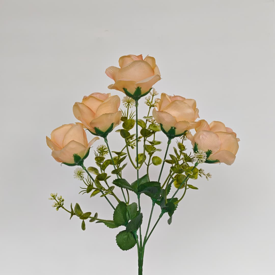 Semi Open Rose x 5 | Short Flowers