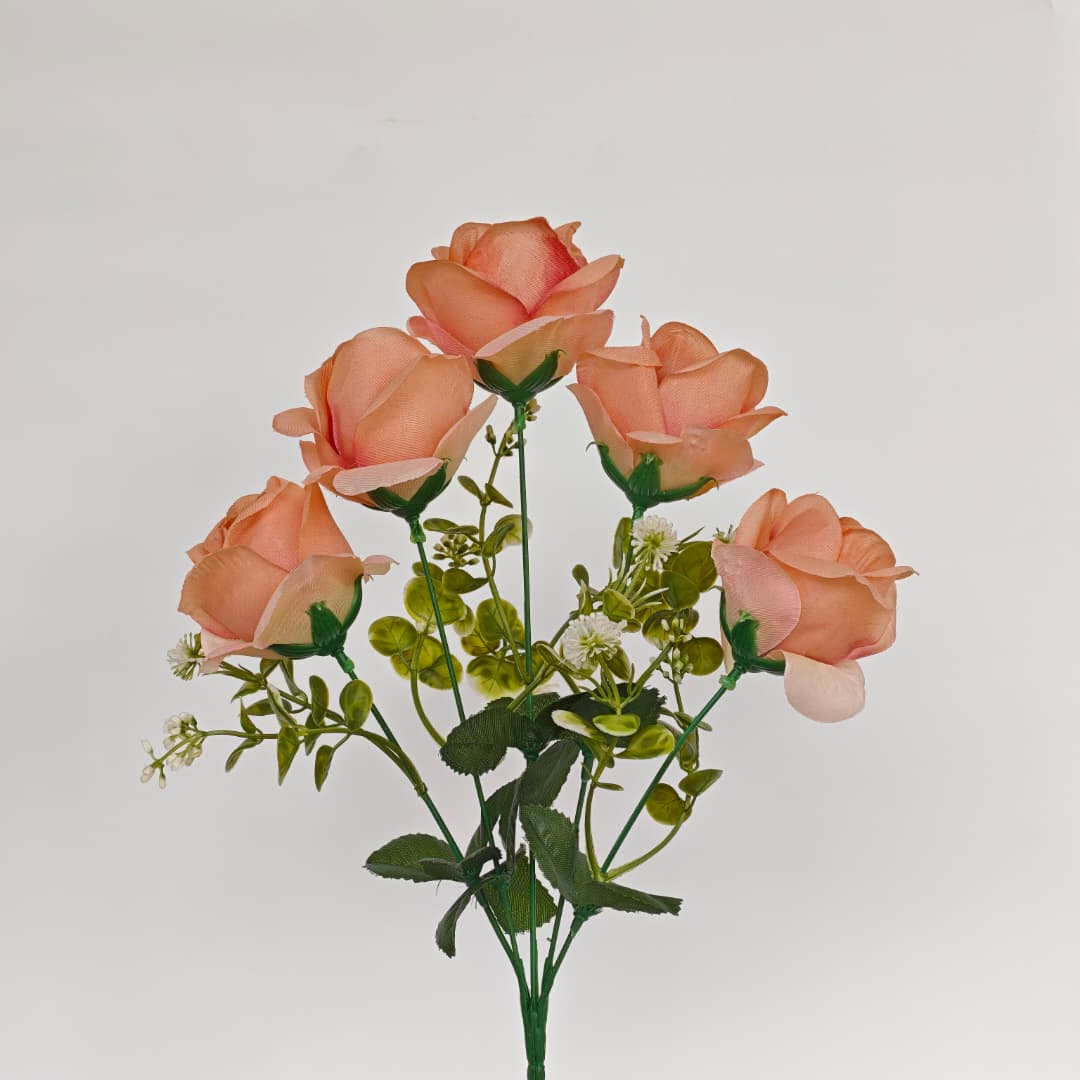 Semi Open Rose x 5 | Short Flowers