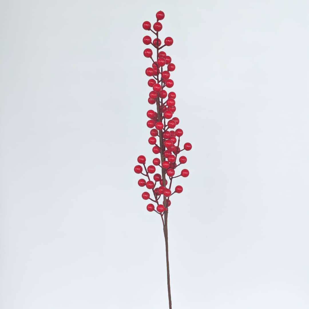 6 Heads Fortune Fruit H60cm (Red berry) 发财果 6叉-Red | Short Flowers