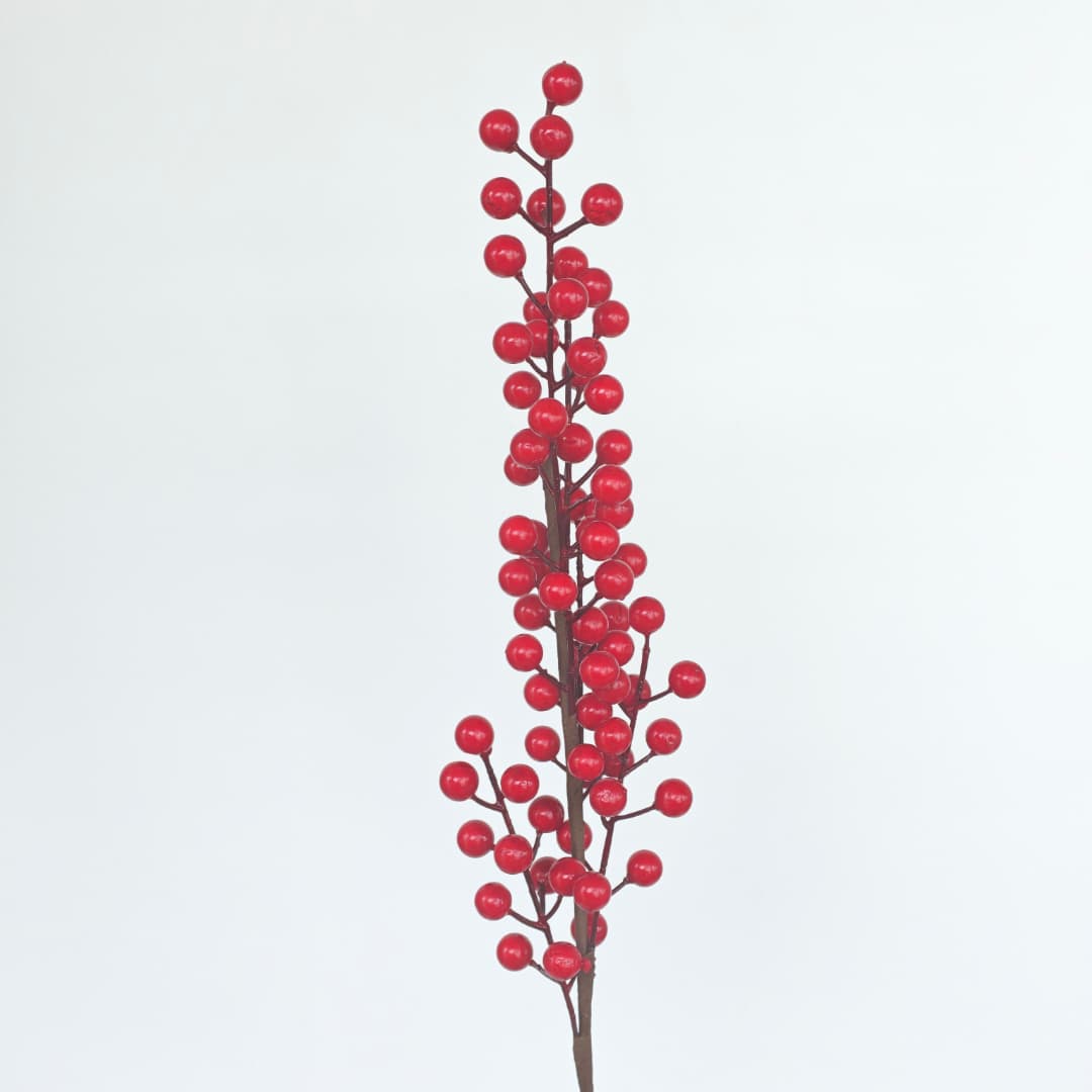 6 Heads Fortune Fruit H60cm (Red berry) 发财果 6叉-Red | Short Flowers