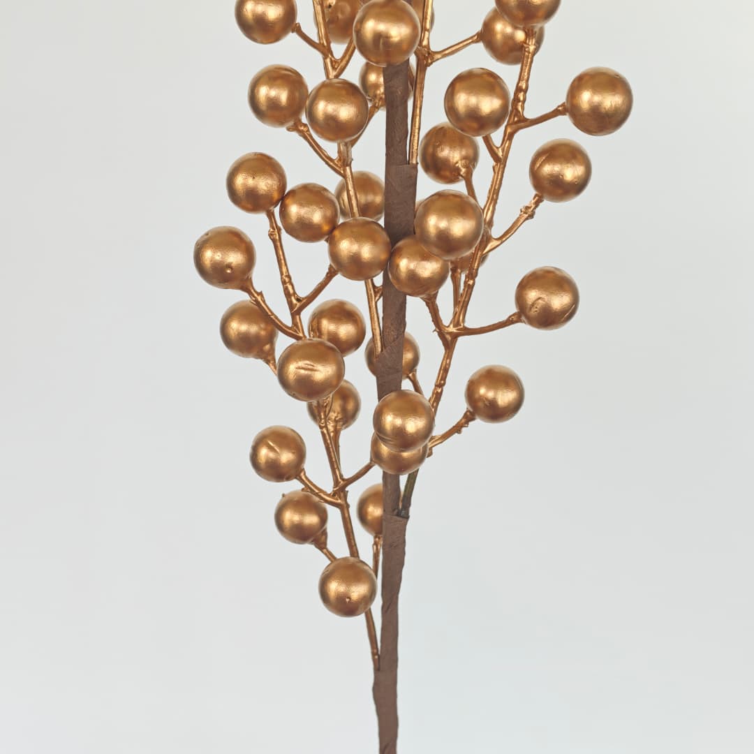 6 Heads Fortune Fruit H60cm 发财果 6叉-Gold | Short Flowers