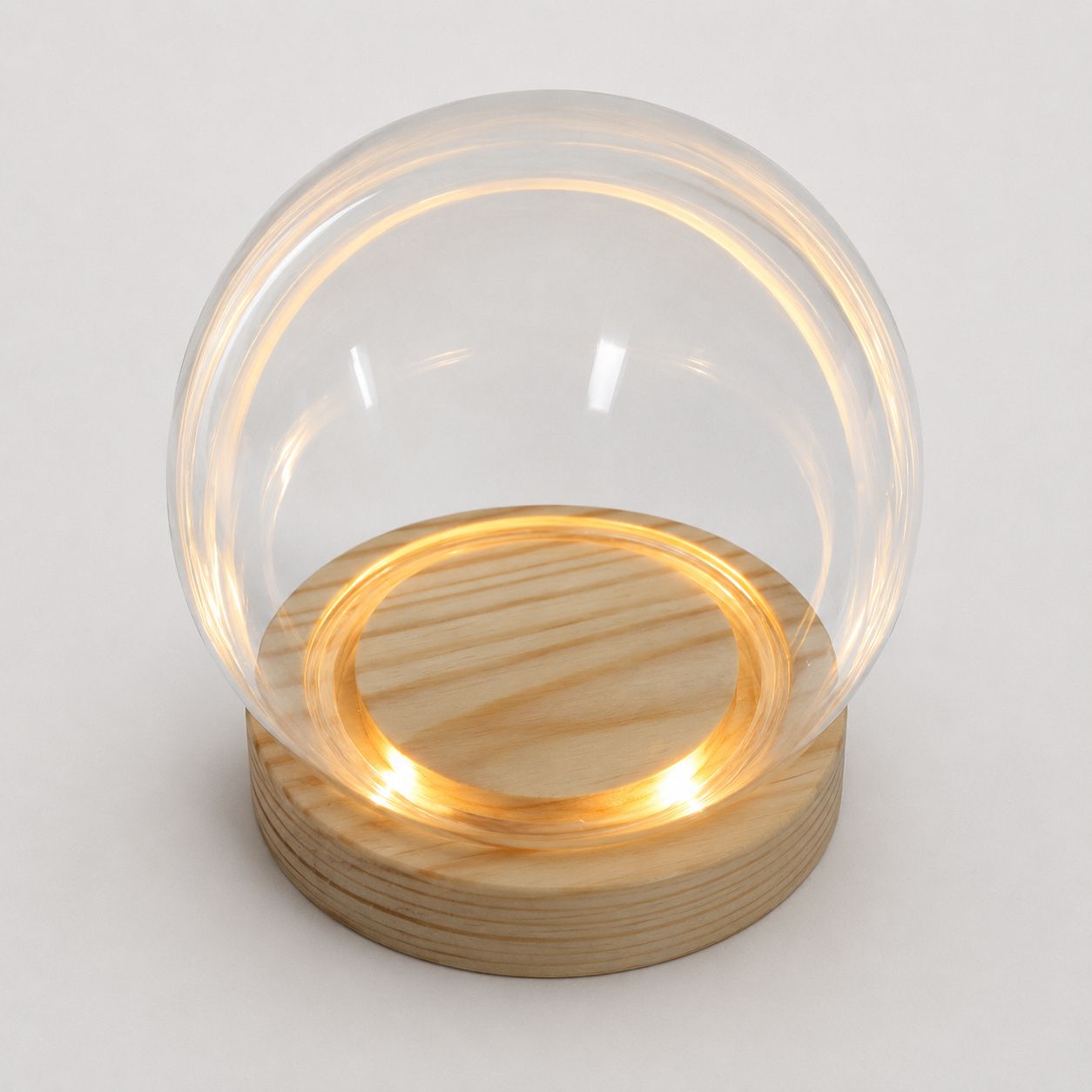 Eternal Flower Glass Dome with LED Light at the Base (15cm) LED 灯永生花罩-Clear | Gift & Plush