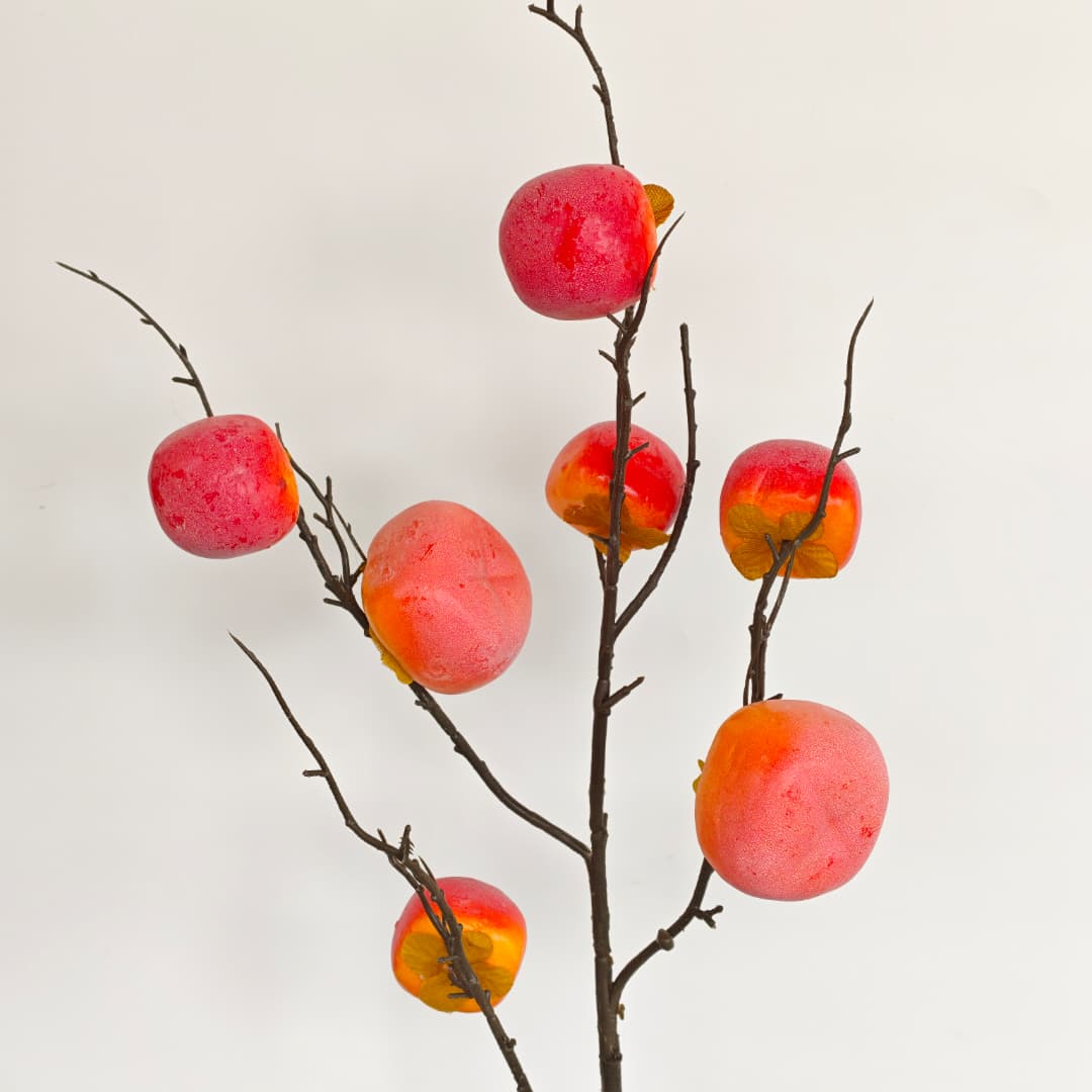  7 Heads Persimmons (95cm)-Orange | Tall Flowers