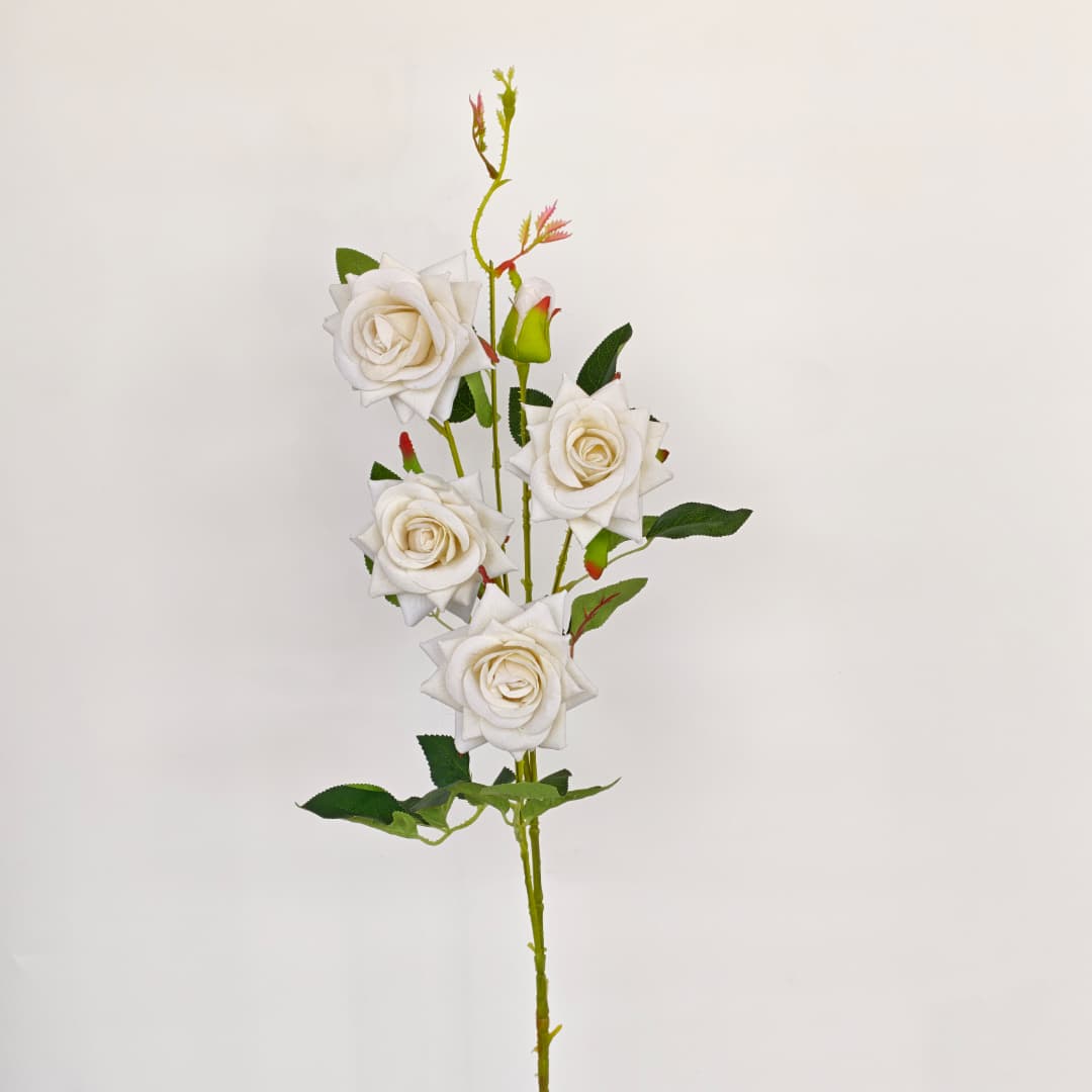 4 Heads Rose flower 玫瑰花-Cream (92cm) | Tall Flowers