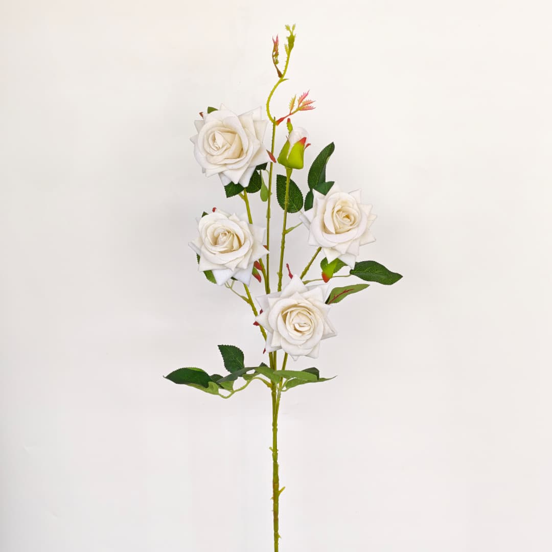 4 Heads Rose flower 玫瑰花-Cream | Tall Flowers