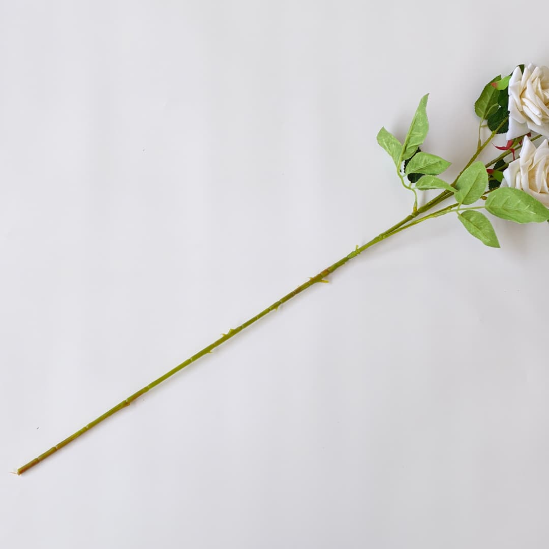4 Heads Rose flower 玫瑰花-Cream (92cm) | Tall Flowers