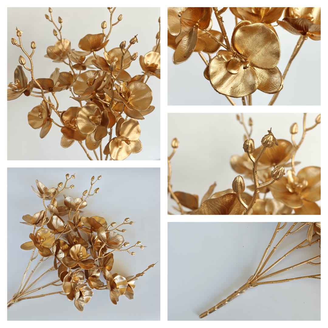 Butterfly Orchid Spray x 5-Gold | Short Flowers