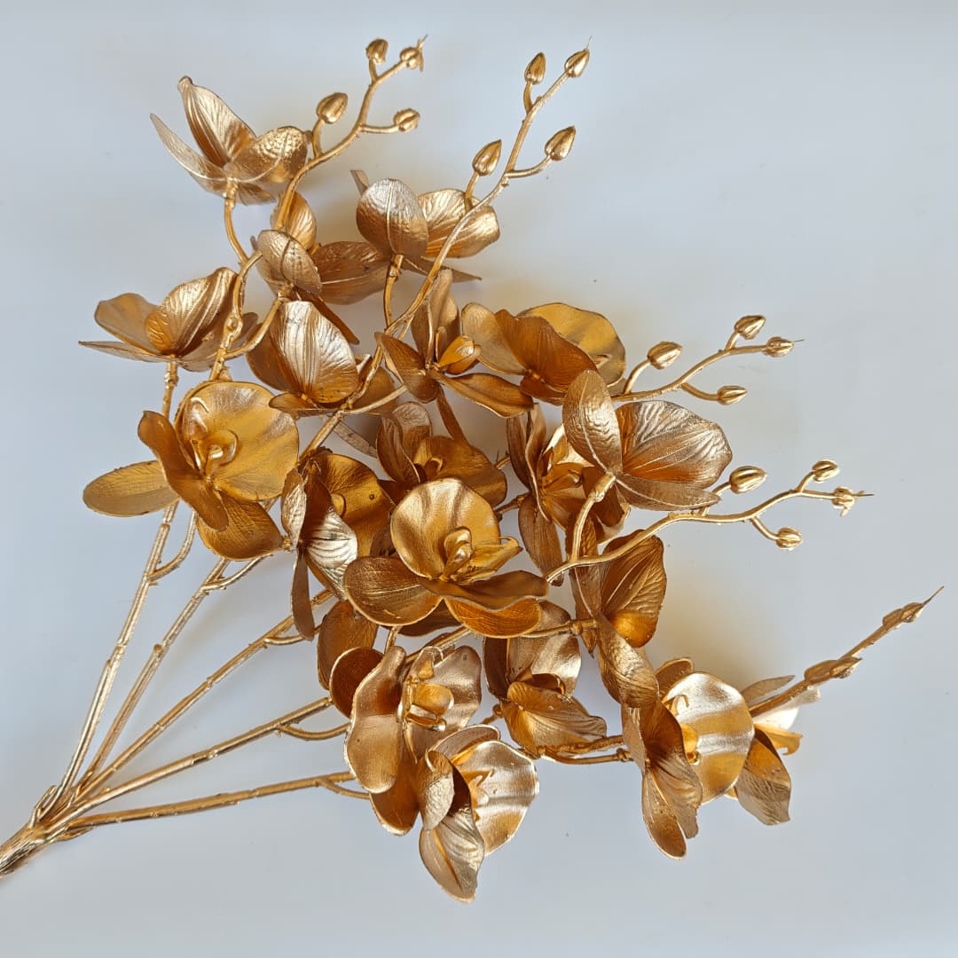 Butterfly Orchid Spray x 5-Gold | Short Flowers