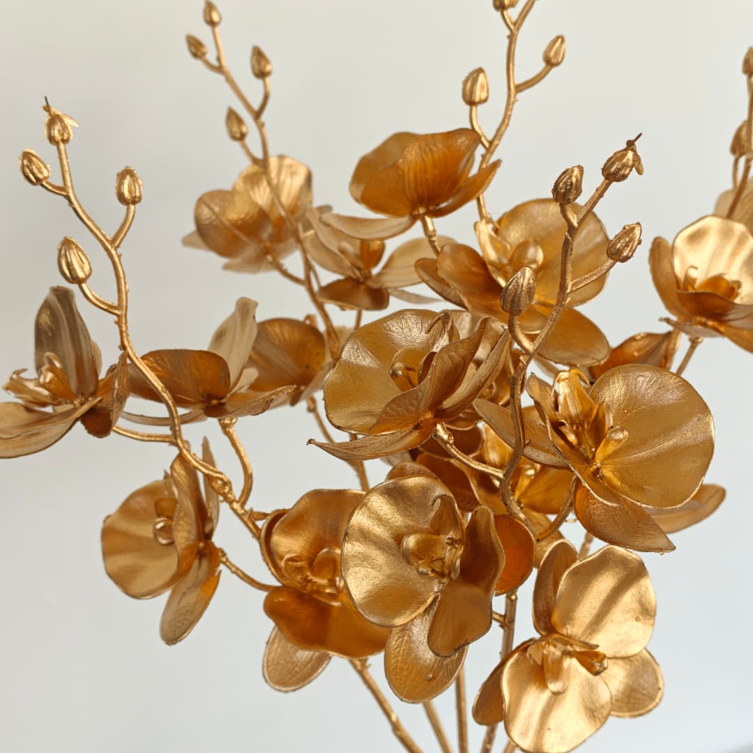 Butterfly Orchid Spray x 5-Gold | Short Flowers
