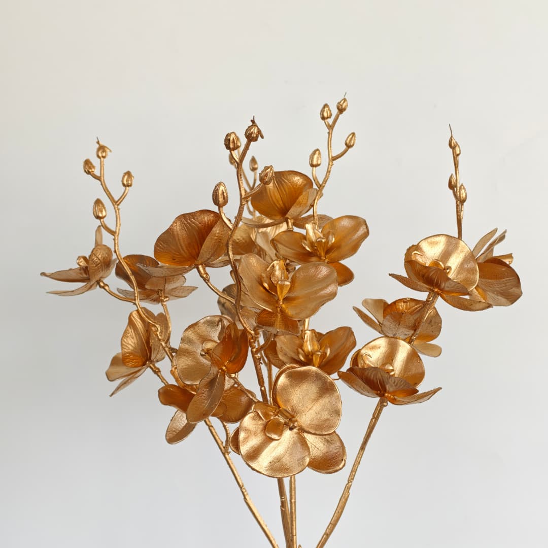 Butterfly Orchid Spray x 5-Gold | Short Flowers