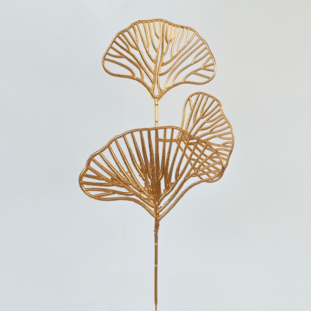 Single Ginkgo Biloba 12Pcs (36cm) 银杏叶 金色-Gold | Fillers