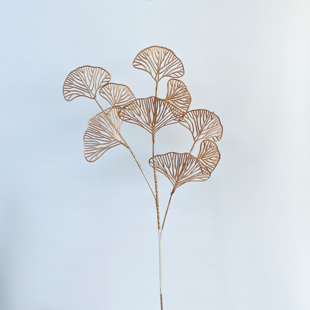 3 Heads Ginkgo Biloba (67cm) 银杏叶 三插 金色-Gold | 