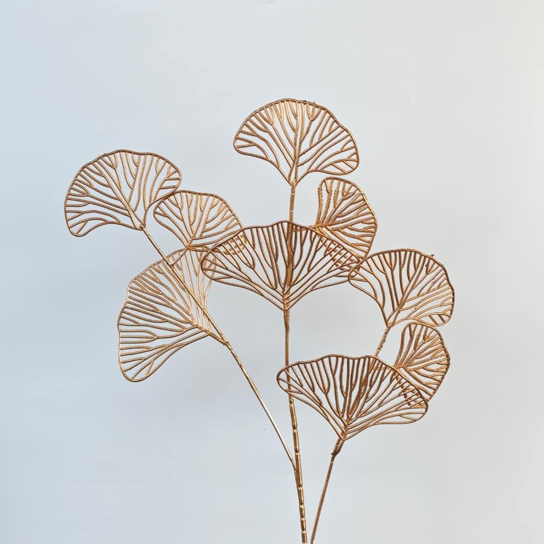 3 Heads Ginkgo Biloba (67cm) 银杏叶 三插 金色-Gold | Fillers