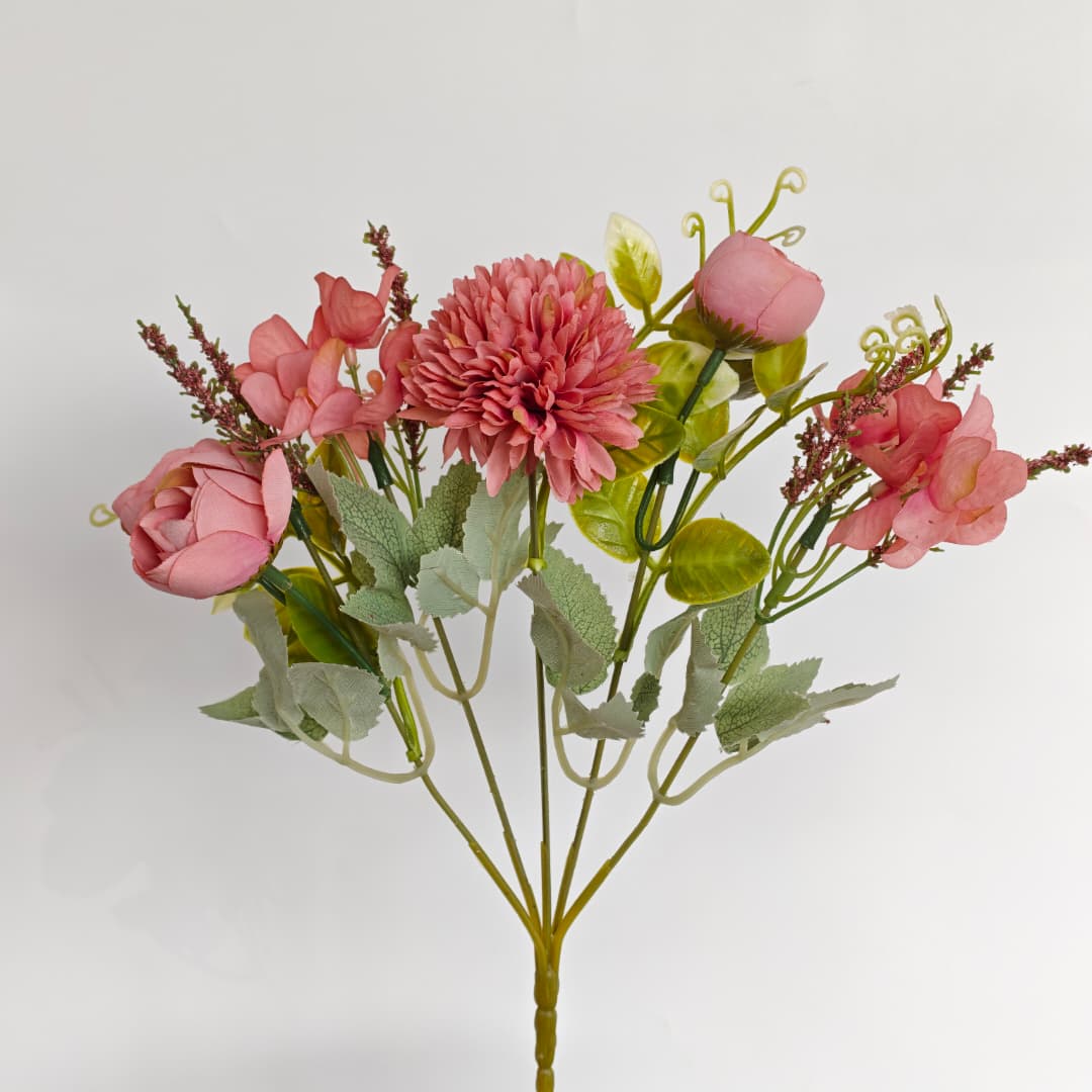 Tea Rose Mix Hand-Tied Bouquet x 5 (28cm) | Short Flowers