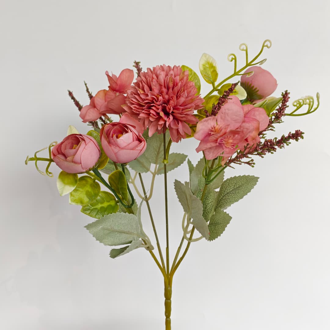 Tea Rose Mix Hand-Tied Bouquet x 5 (28cm) | Short Flowers